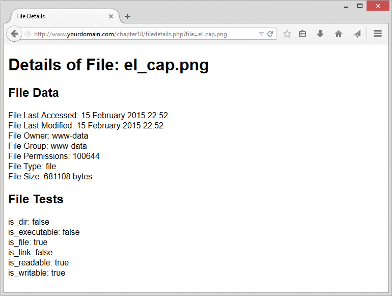 Screenshot shows the File details window. File data and file test information are listed.