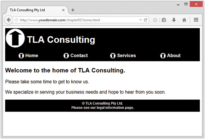 Screenshot shows the web page of TLA Consulting.