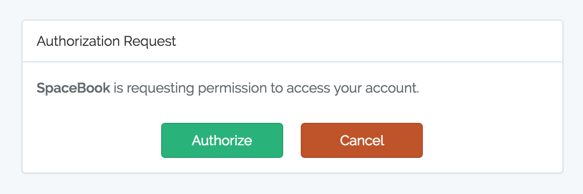 A screenshot of the OAuth authorization code approval page