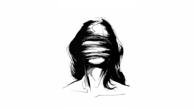 cached/dharmx_walls/abstract/a_black_and_white_drawing_of_a_person_with_a_blindfold.png