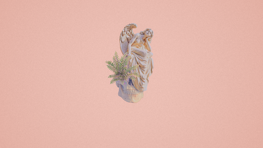 cached/dharmx_walls/abstract/a_statue_of_a_woman_with_wings_and_a_plant.png