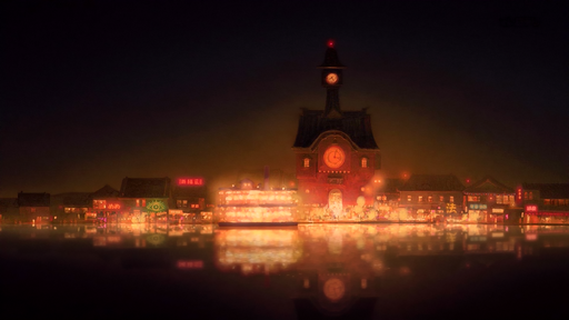 cached/dharmx_walls/anime/a_building_with_a_clock_tower_and_lights_on_it.png