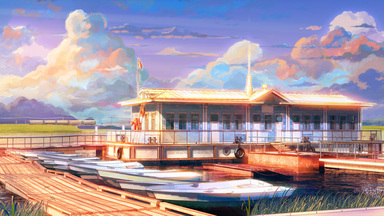 cached/dharmx_walls/anime/a_building_with_boats_in_the_water.jpg