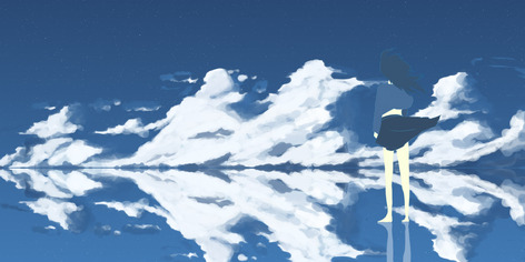 cached/dharmx_walls/anime/a_cartoon_of_a_girl_looking_at_clouds.jpg