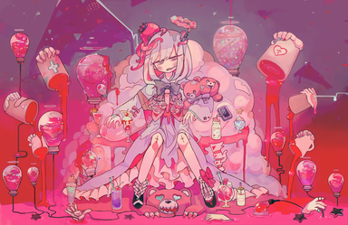 cached/dharmx_walls/anime/a_cartoon_of_a_girl_sitting_on_a_pink_chair_with_a_teddy_bear.png