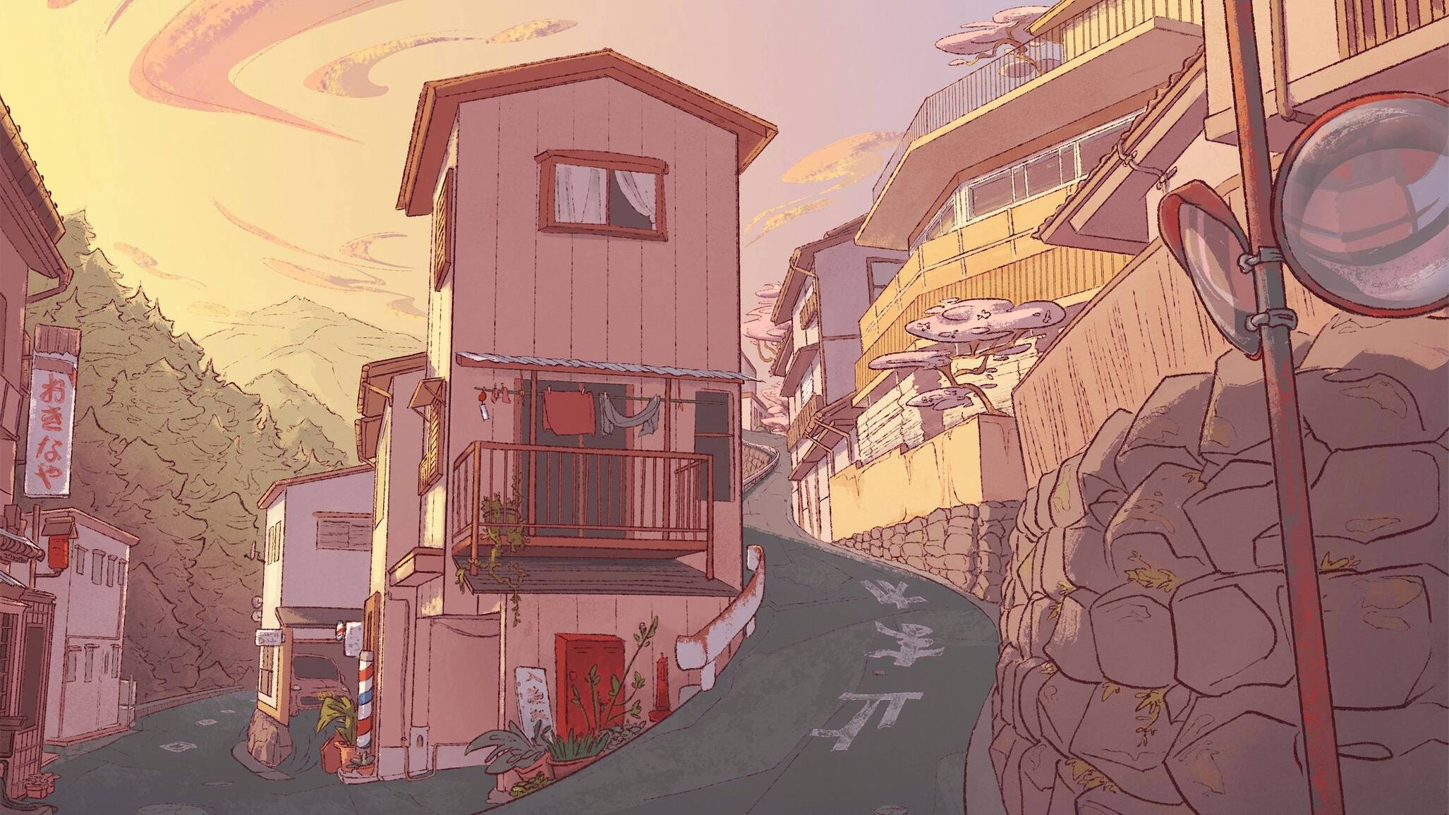 cached/dharmx_walls/anime/a_cartoon_of_a_street_with_buildings.jpeg