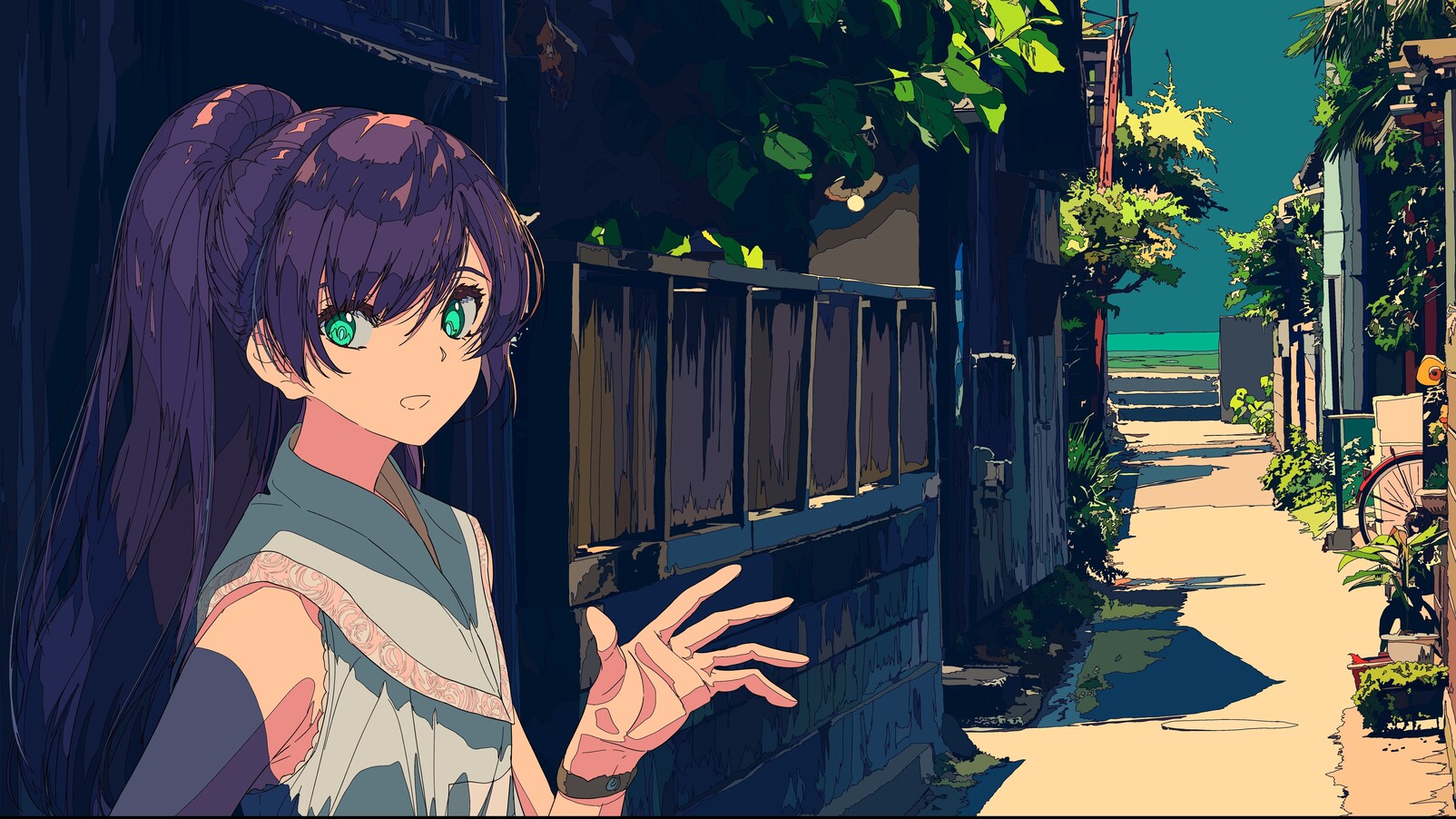 cached/dharmx_walls/anime/a_cartoon_of_a_woman_standing_in_front_of_a_building.jpg
