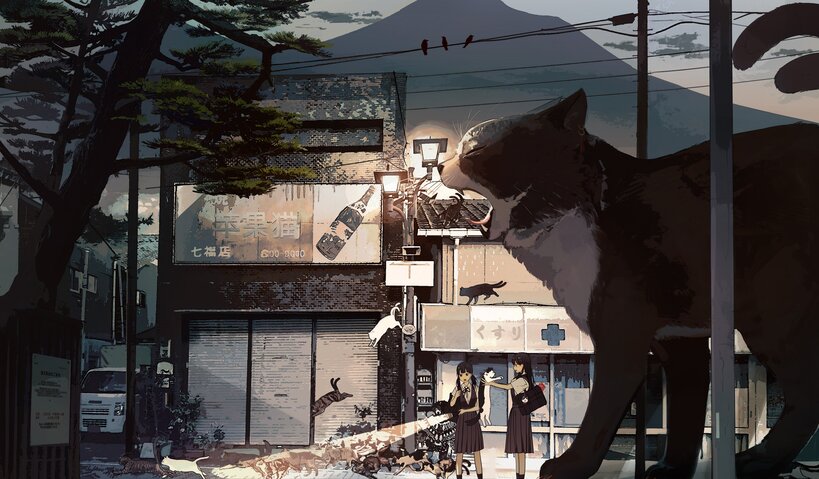 cached/dharmx_walls/anime/a_cat_standing_in_front_of_a_building.jpg