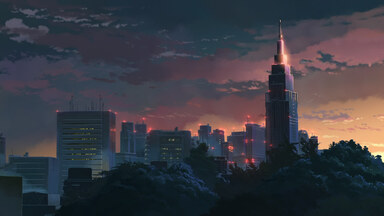 cached/dharmx_walls/anime/a_city_skyline_with_a_tall_tower_lit_up_at_night.jpeg