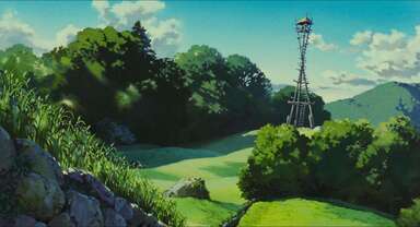 cached/dharmx_walls/anime/a_landscape_with_a_tall_tower_and_trees.jpg