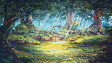 cached/dharmx_walls/anime/a_painting_of_a_forest_with_trees_and_sun_rays_01.jpg