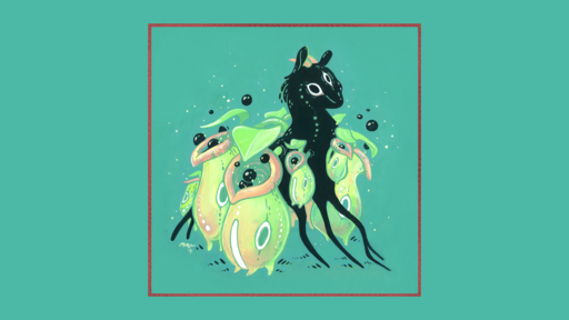 cached/dharmx_walls/fauna/a_black_and_green_creature_with_yellow_and_green_objects.png
