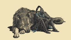 cached/dharmx_walls/gruvbox/a_cartoon_of_a_wolf_and_a_knight_sitting_on_a_dog.png