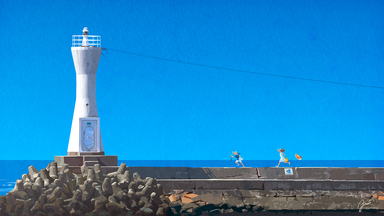 cached/dharmx_walls/m-26.jp/a_group_of_people_running_on_a_concrete_wall_next_to_a_lighthouse.jpg