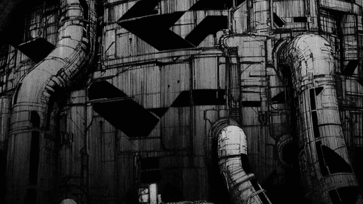 cached/dharmx_walls/manga/a_black_and_white_drawing_of_a_large_metal_structure.jpg
