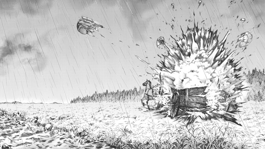 cached/dharmx_walls/manga/a_black_and_white_image_of_a_cart_with_a_fireball.jpeg