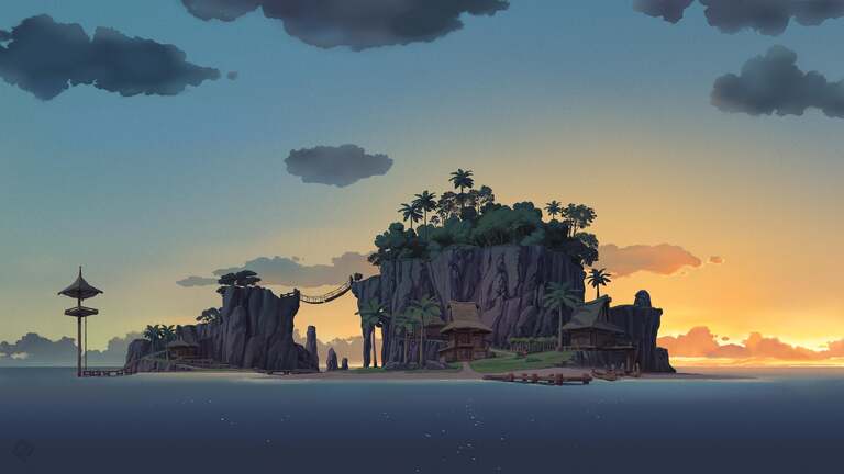 cached/dharmx_walls/minimal/a_cartoon_of_a_island_with_a_bridge_and_trees.jpg