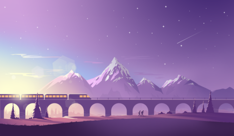 cached/dharmx_walls/minimal/a_train_crossing_a_bridge_over_a_bridge_with_mountains_in_the_background.png