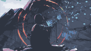 cached/dharmx_walls/nord/a_person_with_arms_raised_and_a_circle_of_lights.png