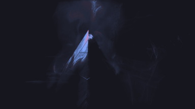 cached/dharmx_walls/spam/a_triangle_shaped_object_with_a_blue_and_white_light.png