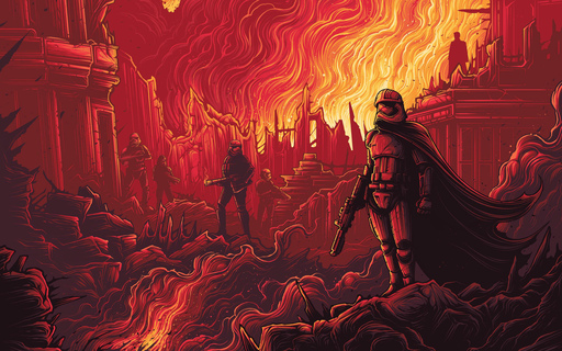 cached/dharmx_walls/unsorted/a_cartoon_of_a_man_in_a_cape_standing_on_a_rock_with_a_fire_in_the_background.jpg
