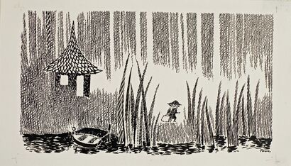 cached/dharmx_walls/unsorted/a_drawing_of_a_boy_in_a_hat_and_a_boat_in_a_swamp.jpeg